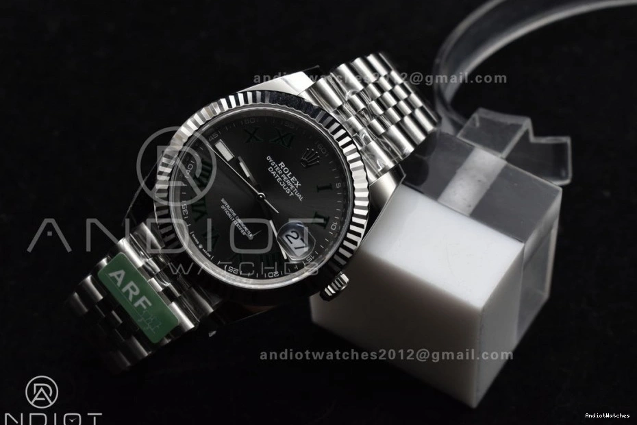 904L DateJust Gray SS Wimbledon On 126330 Vr Breathable Best Roman Dial Bracelet Edition ARF 589 Green Jubilee 1:1 41 0901